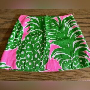 Lilly Pulitzer Tate Mini Skirt Pink Pout Flamenco Women’s Size 0 Pink Green